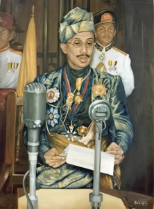 The Late Sultan Omar Ali Saifuddin (c1959), Brunei - Official Portrait by Mai Griffin
