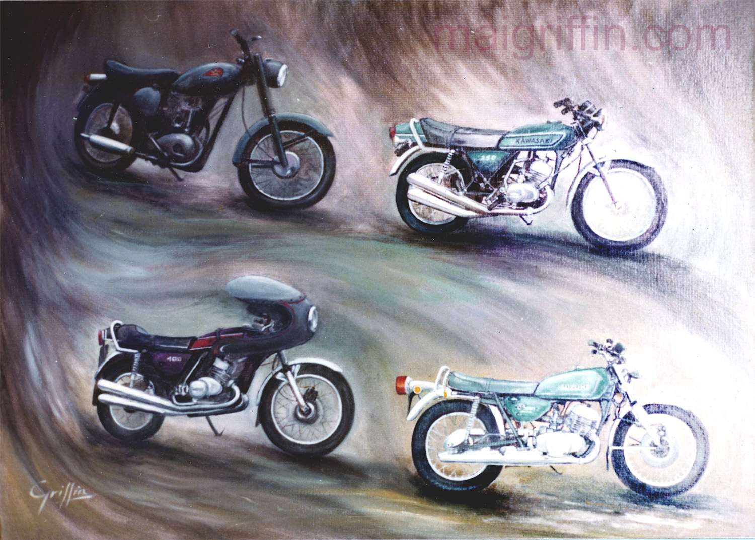 Portrait of Four bikes by Mai Griffin